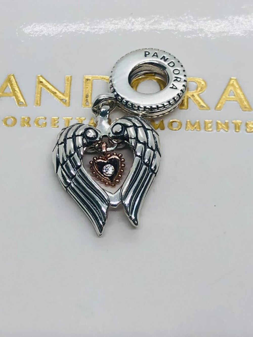 Pandora Club 2021 Angel Wings & Heart Dangle Charm